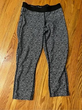 Nike Black and White Dri-FIT Training Leggings with Slogan Waistband